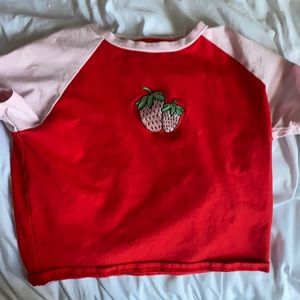 Strawberry cropped top.